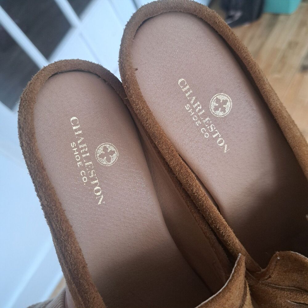 Charleston Shoe Co Size 9 Womens Brown Penny Loafers Suede Leather Casual Flats - Picture 4 of 8